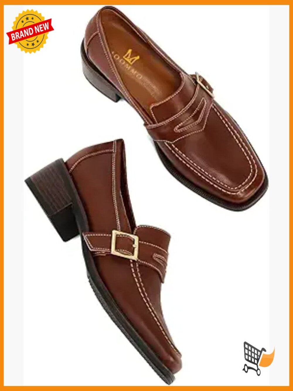 Women Classic Penny Loafers Closed Toe Patent Chunky Heel Slip On